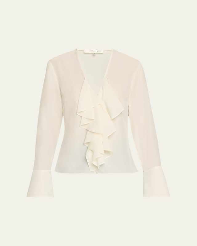 Ruffled V-Neck Blouse